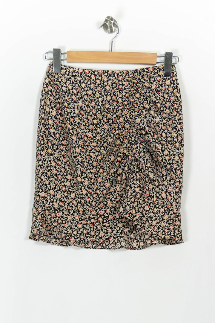 Jupe Fleurie Noire et Beige - Taille S/36 de la marque Petite Mendigote | PARAD103696 - Vendu par Paradigme - Image 2
