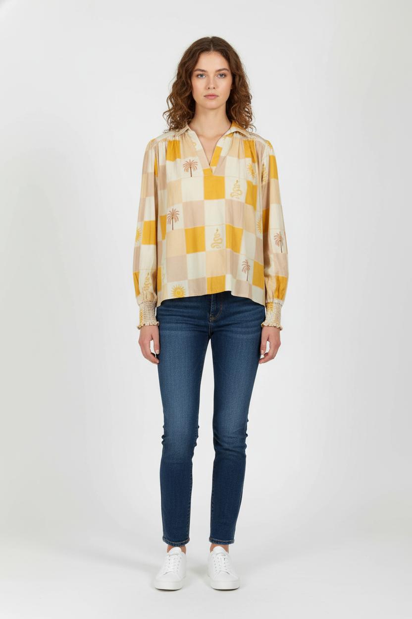 Blouse Beige et Jaune - Taille XS/34 de la marque Imprevu | PARAD103708 - Vendu par Paradigme - Image 1