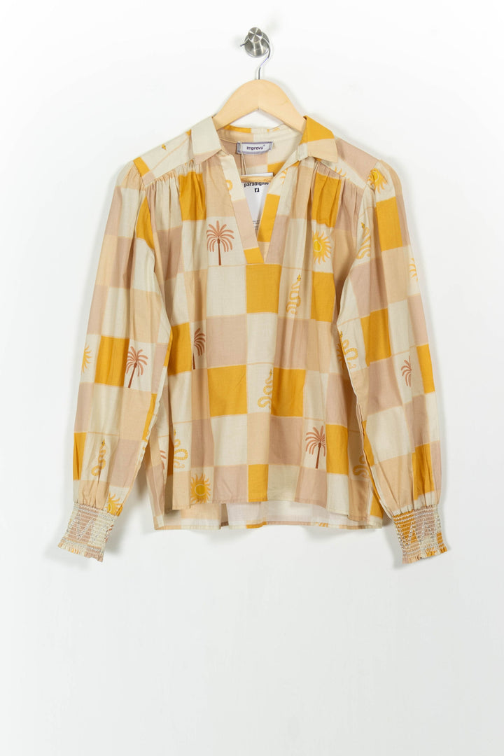 Blouse Beige et Jaune - Taille XS/34 de la marque Imprevu | PARAD103708 - Vendu par Paradigme - Image 2