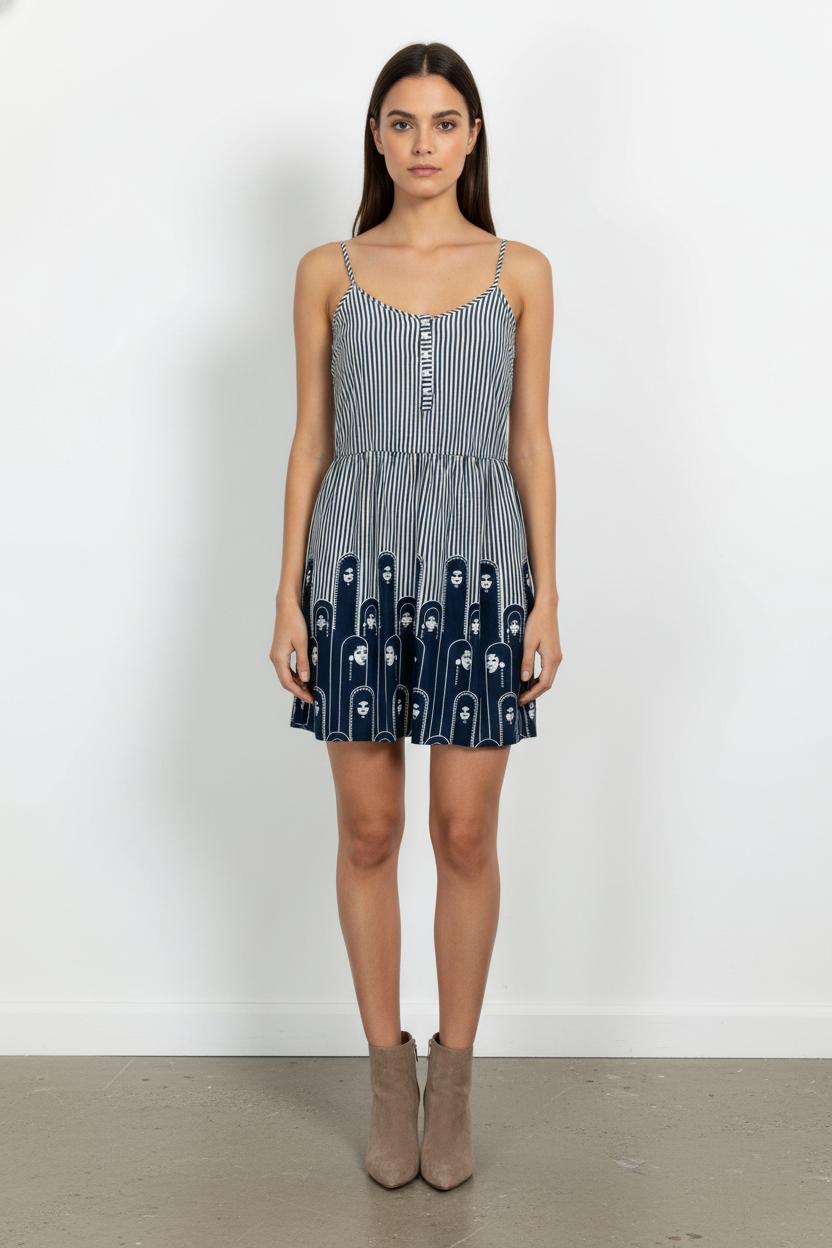 Robe Courte Bleu et Blanc - Taille M/38 de la marque Paul & Joe | PARAD103716 - Vendu par Paradigme - Image 1