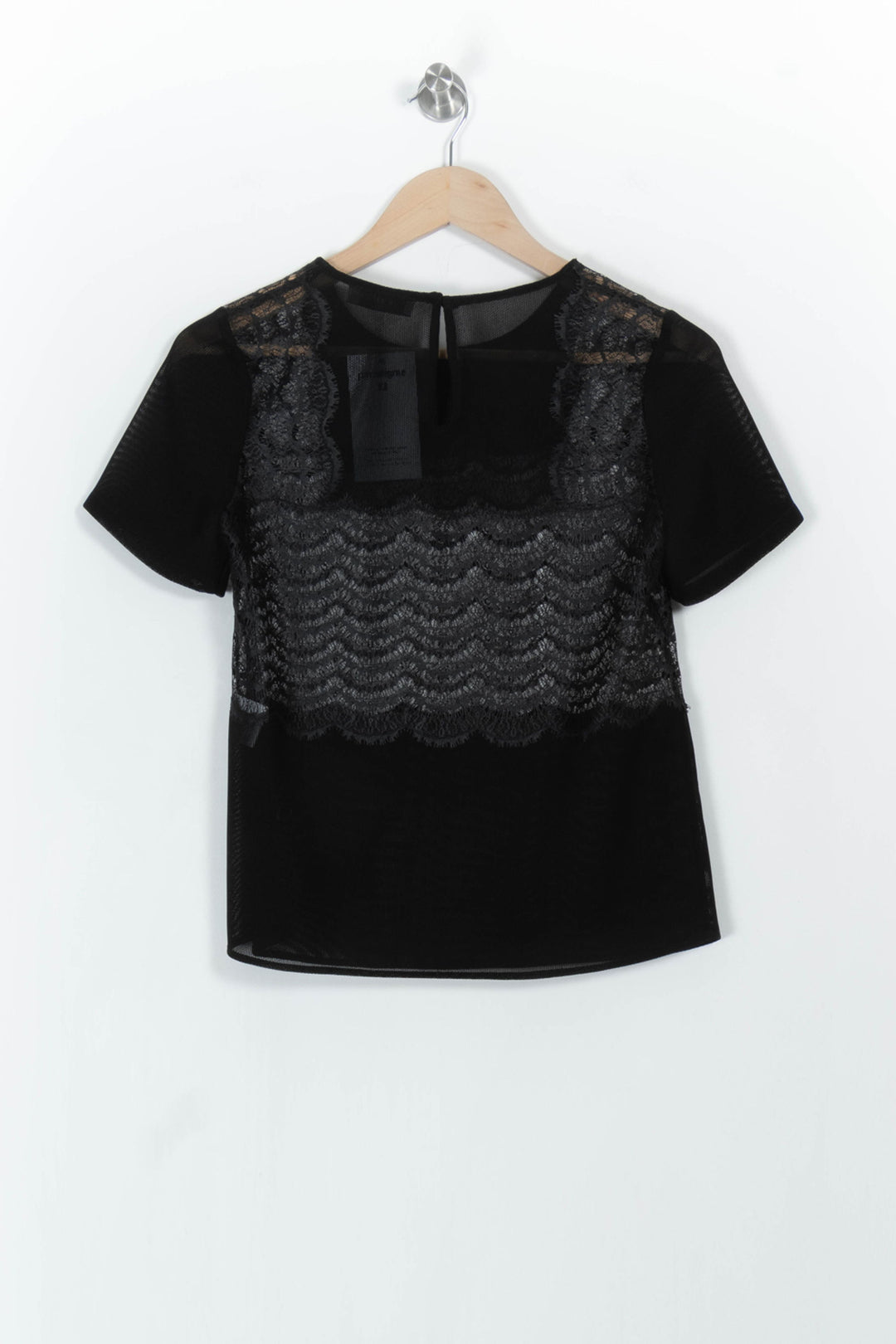 Top en Dentelle Noir - Taille S/36 de la marque Sandro | PARAD103720 - Vendu par Paradigme - Image 4