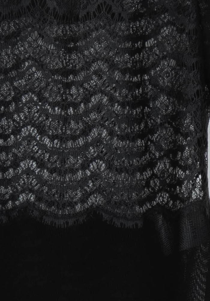 Top en Dentelle Noir - Taille S/36 de la marque Sandro | PARAD103720 - Vendu par Paradigme - Image 3