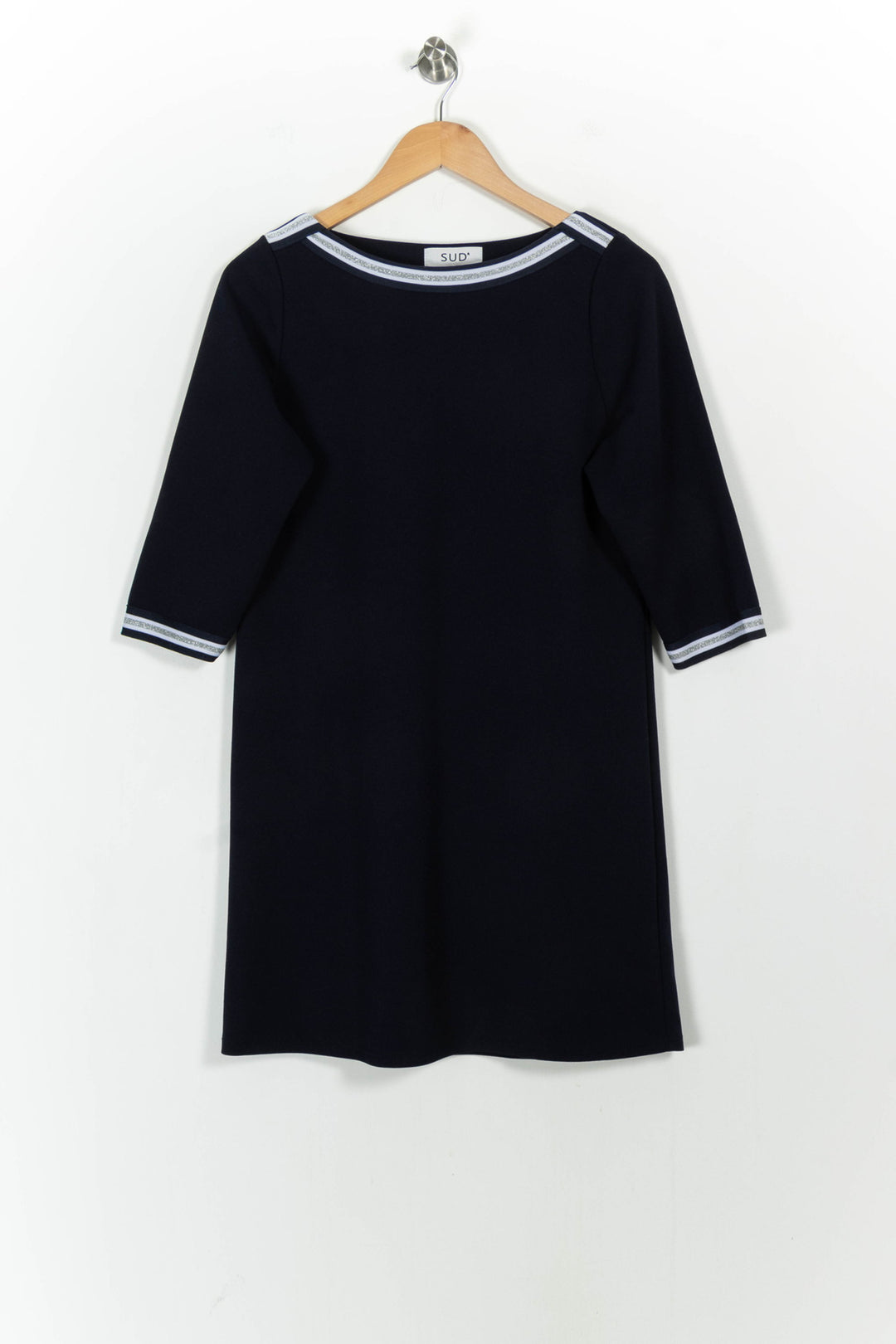 Robe Droite Bleue et Blanche - Taille S/36 de la marque Sud express | PARAD103726 - Vendu par Paradigme - Image 2