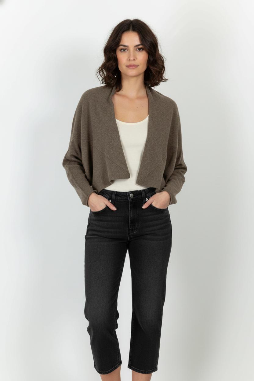 Cardigan Marron - Taille S/36 de la marque Majestic Filatures | PARAD103731 - Vendu par Paradigme - Image 1