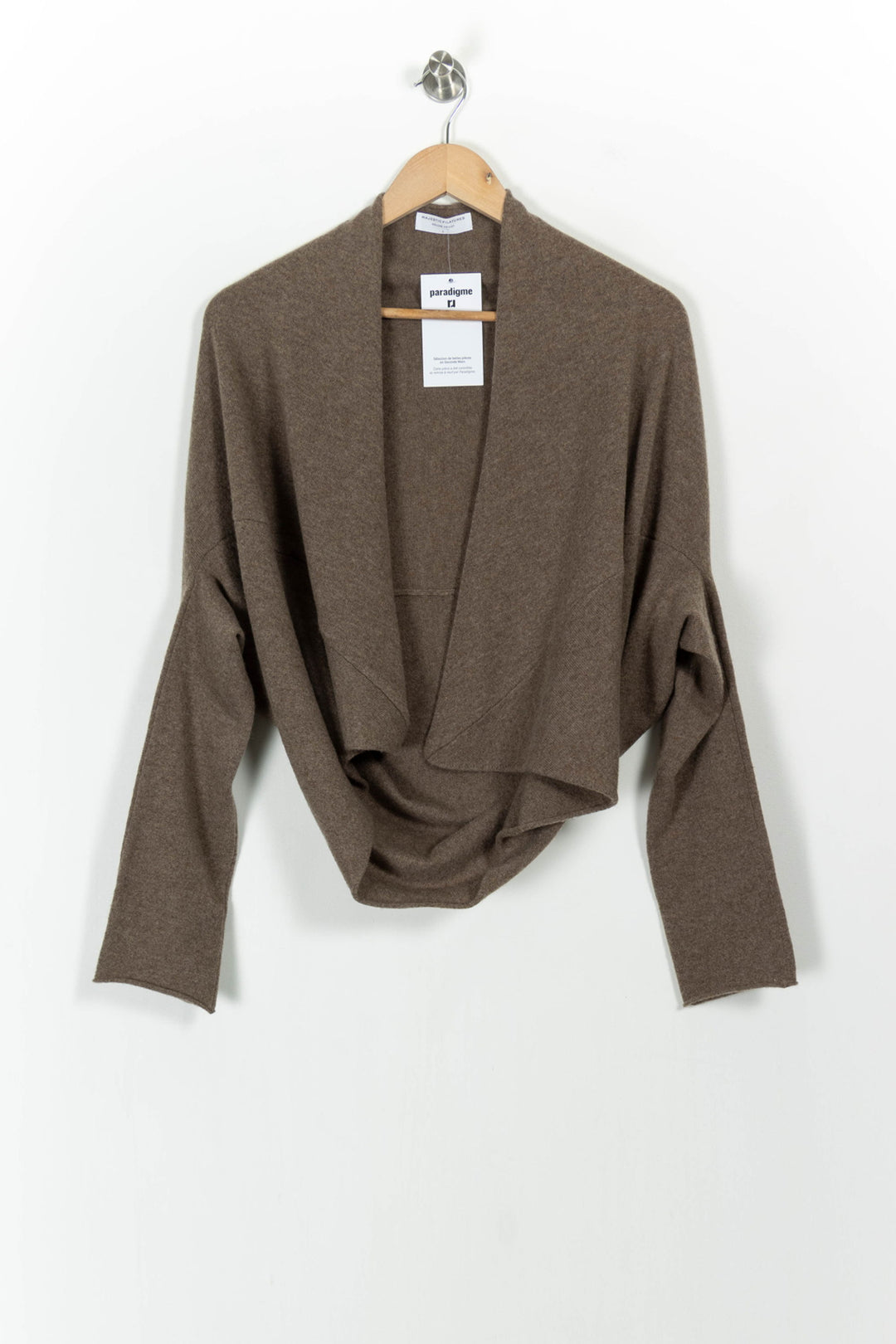 Cardigan Marron - Taille S/36 de la marque Majestic Filatures | PARAD103731 - Vendu par Paradigme - Image 2
