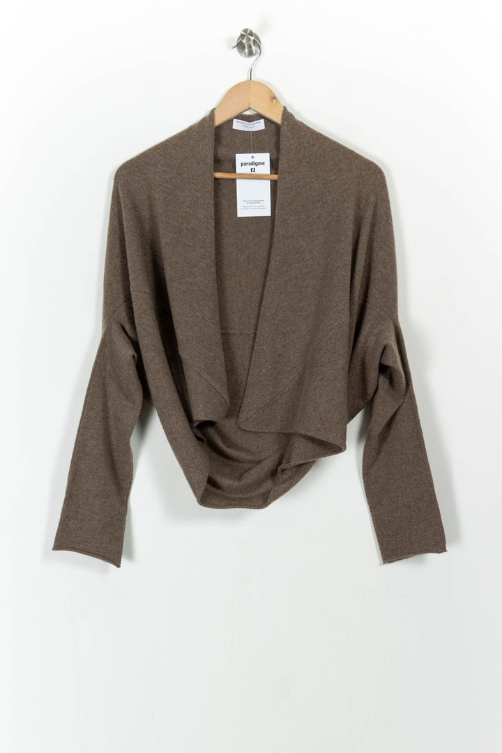 Cardigan Marron - Taille S/36 de la marque Majestic Filatures | PARAD103731 - Vendu par Paradigme - Image 2