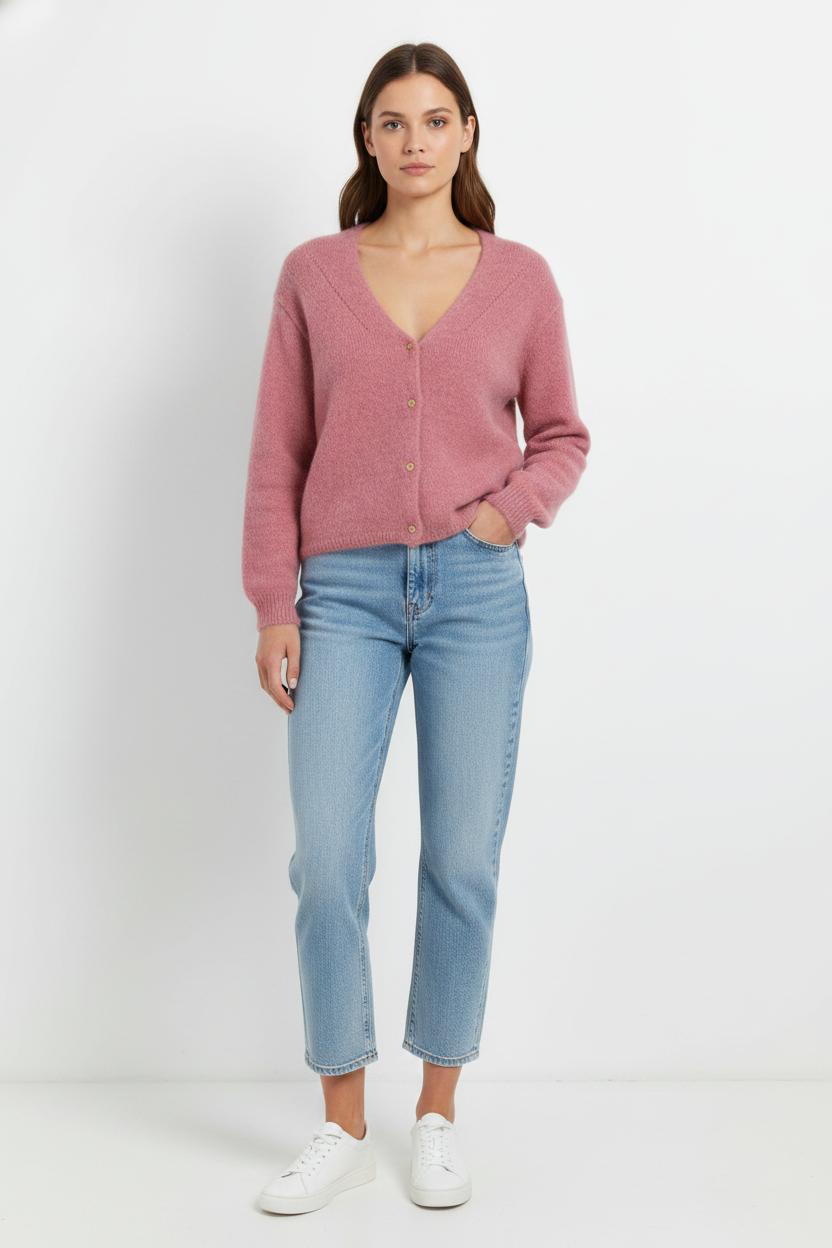 Cardigan Rose - Taille S/36 de la marque Sud express | PARAD103734 - Vendu par Paradigme - Image 1