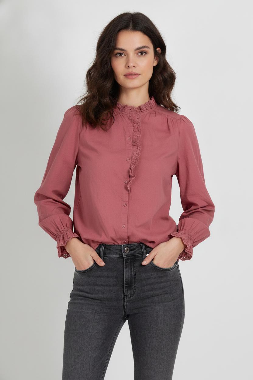 Blouse Rose - Taille S/36 de la marque Sud express | PARAD103736 - Vendu par Paradigme - Image 1