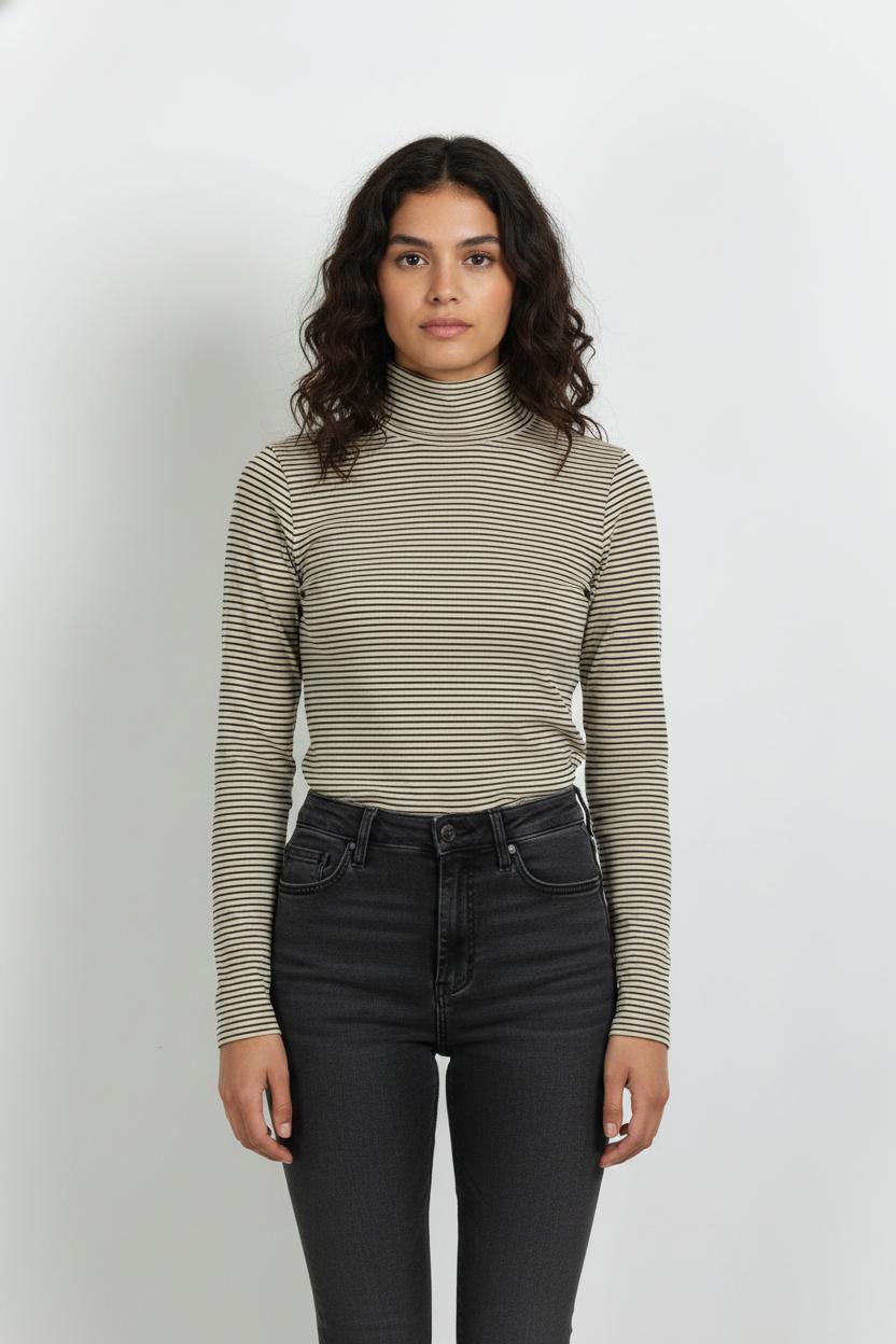 Pull à Col Roulé Beige et Noir - Taille S/36 de la marque Sessùn | PARAD103737 - Vendu par Paradigme - Image 1