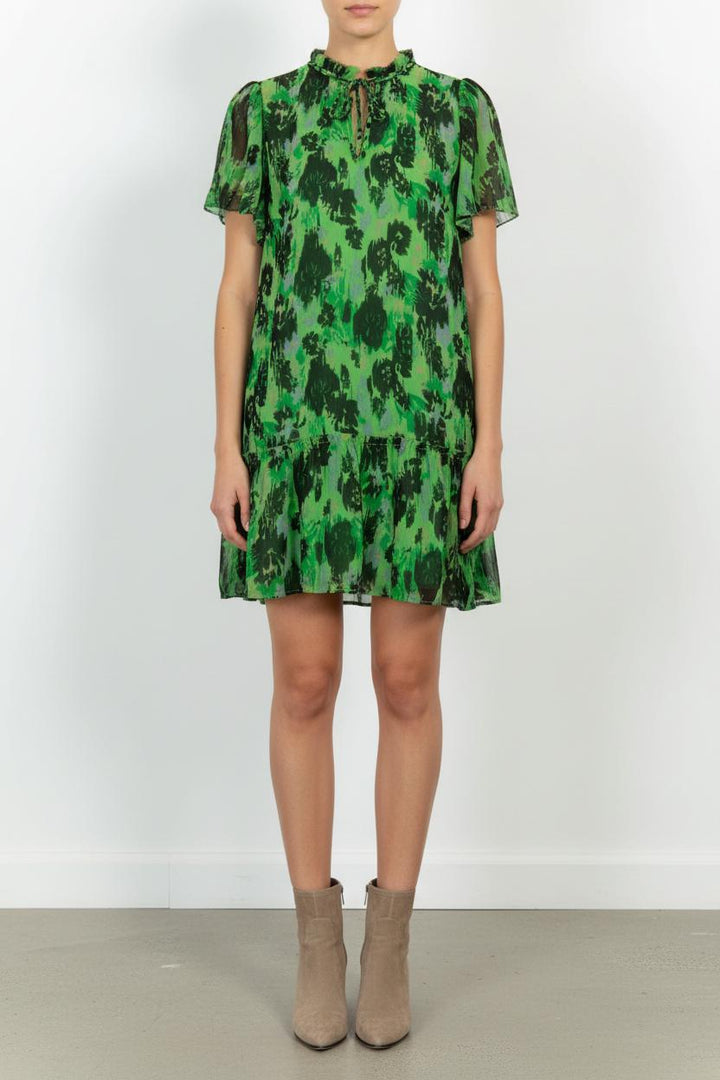 Robe Fluide Verte et Noire - Taille S/36 de la marque IKKS | PARAD103743 - Vendu par Paradigme - Image 1