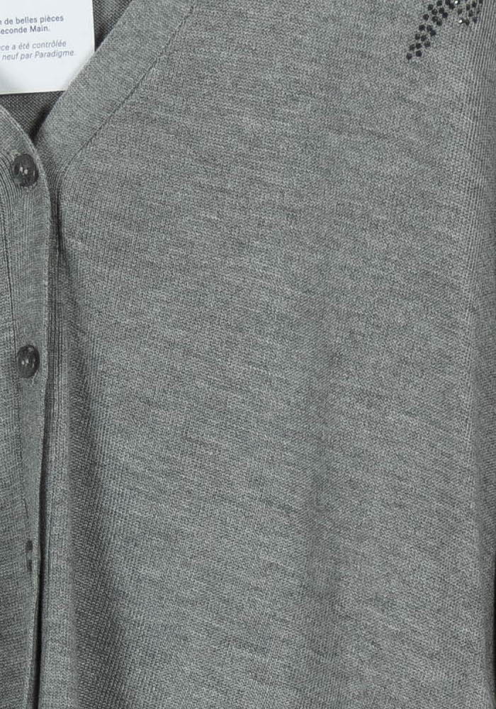 Cardigan Gris - Taille S/36 de la marque IKKS | PARAD103745 - Vendu par Paradigme - Image 3
