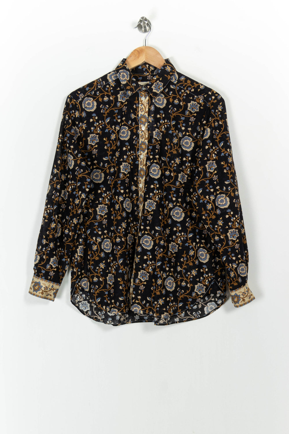 Chemise Noire et Beige - Taille S/36 de la marque Sézane | PARAD103749 - Vendu par Paradigme - Image 2
