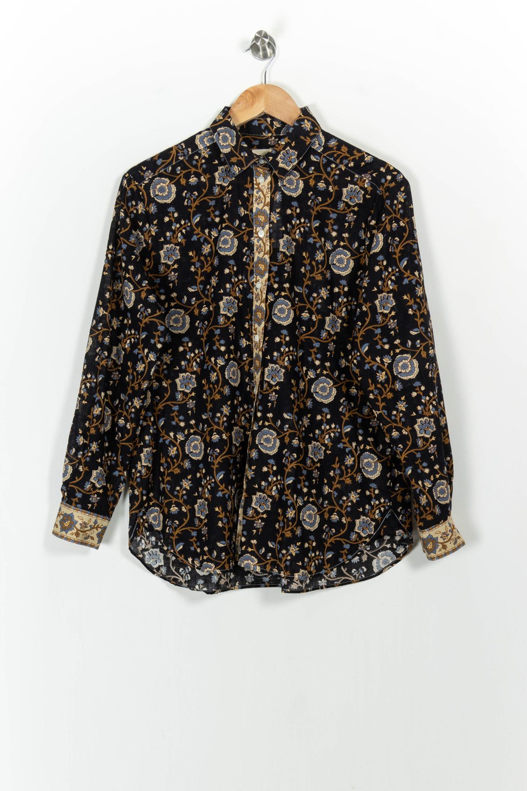 Chemise Noire et Beige - Taille S/36 de la marque Sézane | PARAD103749 - Vendu par Paradigme - Image 2