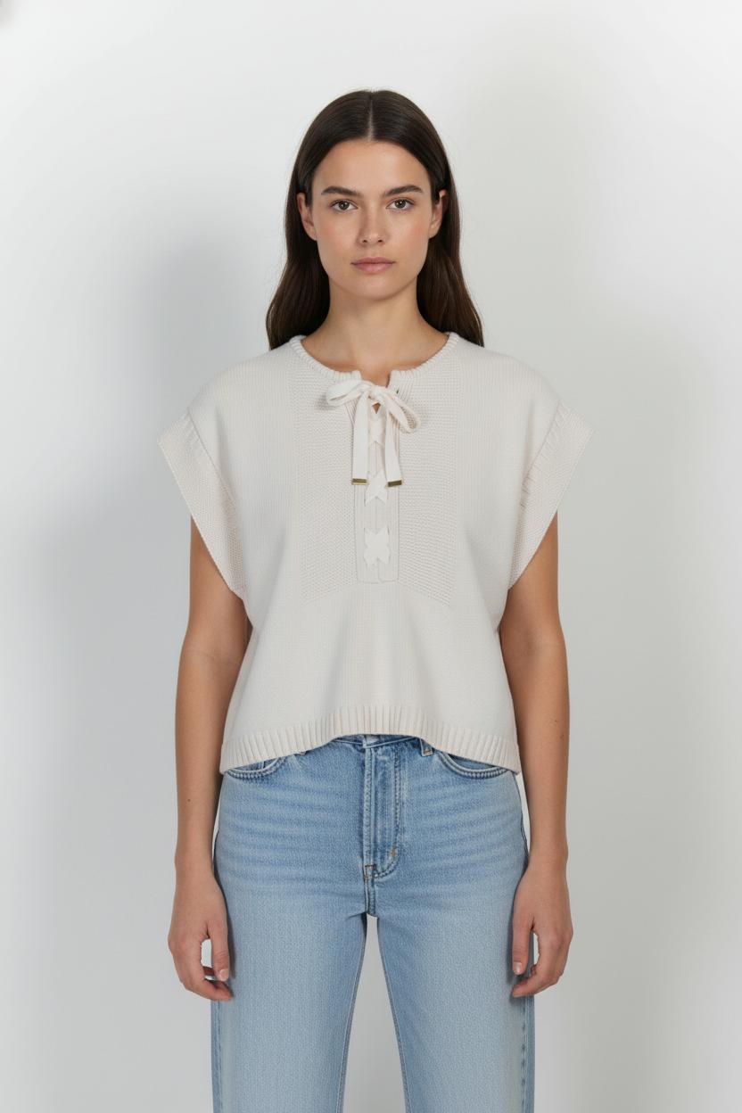 Pull Sans Manches Beige - Taille S/36 de la marque Sessùn | PARAD103756 - Vendu par Paradigme - Image 1