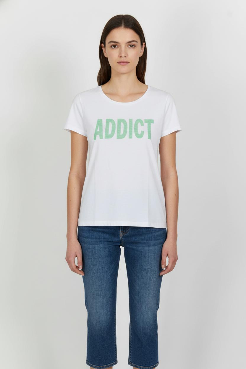 Tee-shirt Blanc et Vert - Taille M/38 de la marque Majestic Filatures | PARAD103762 - Vendu par Paradigme - Image 1