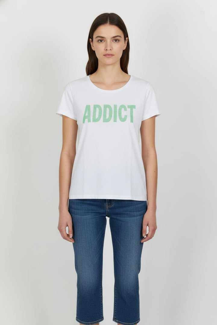 Tee-shirt Blanc et Vert - Taille M/38 de la marque Majestic Filatures | PARAD103762 - Vendu par Paradigme - Image 1