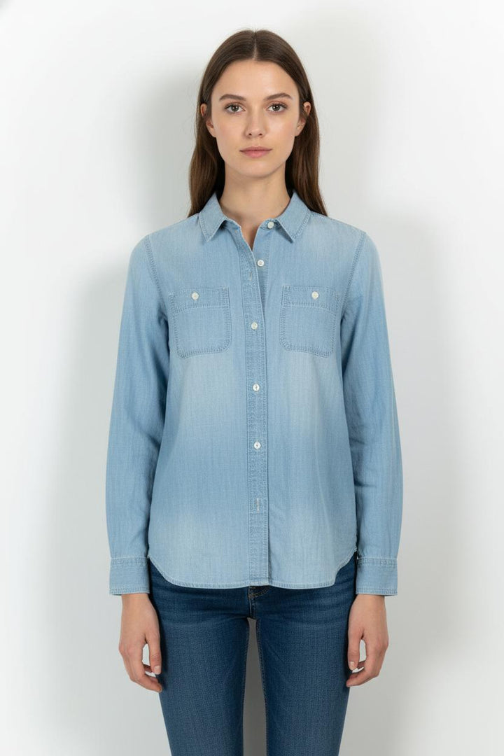 Chemise en Jean Bleue - Taille XS/34 de la marque Sézane | PARAD103771 - Vendu par Paradigme - Image 1