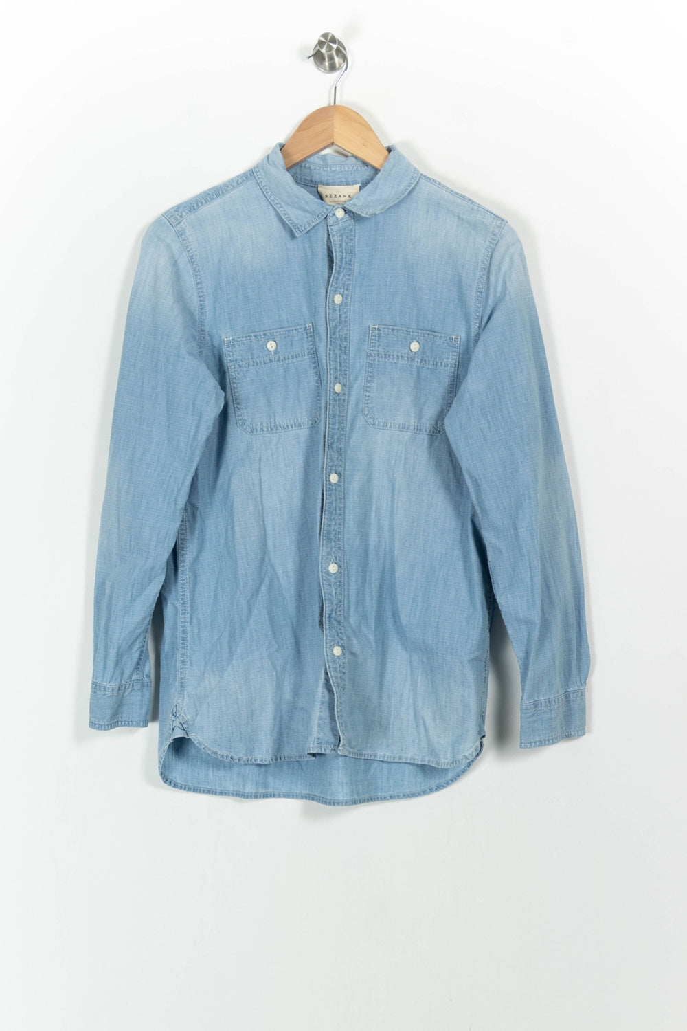 Chemise en Jean Bleue - Taille XS/34 de la marque Sézane | PARAD103771 - Vendu par Paradigme - Image 2