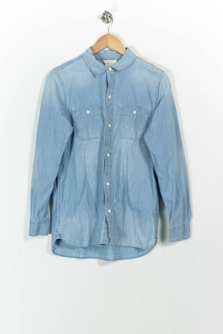 Chemise en Jean Bleue - Taille XS/34 de la marque Sézane | PARAD103771 - Vendu par Paradigme - Image 2