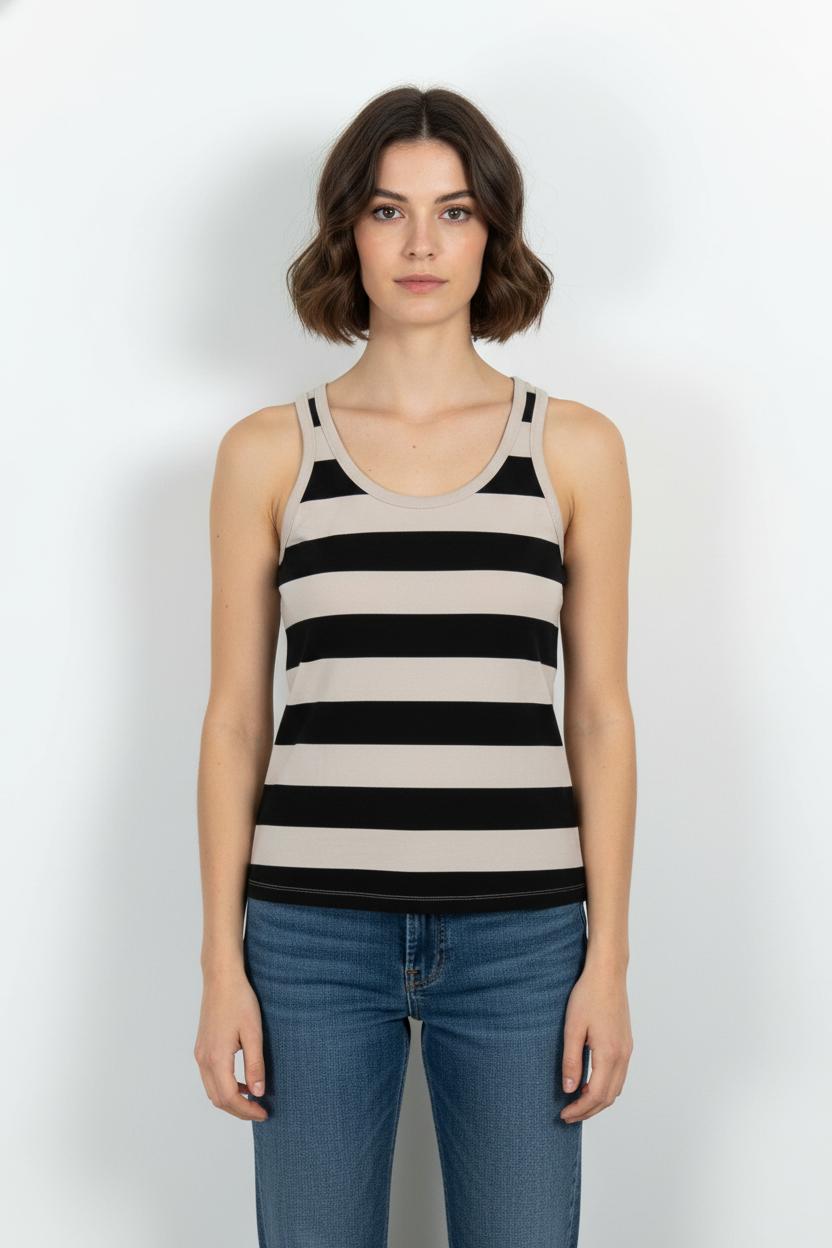 Débardeur Beige et Noir - Taille M/38 de la marque Comptoir des Cotonniers | PARAD103790 - Vendu par Paradigme - Image 1