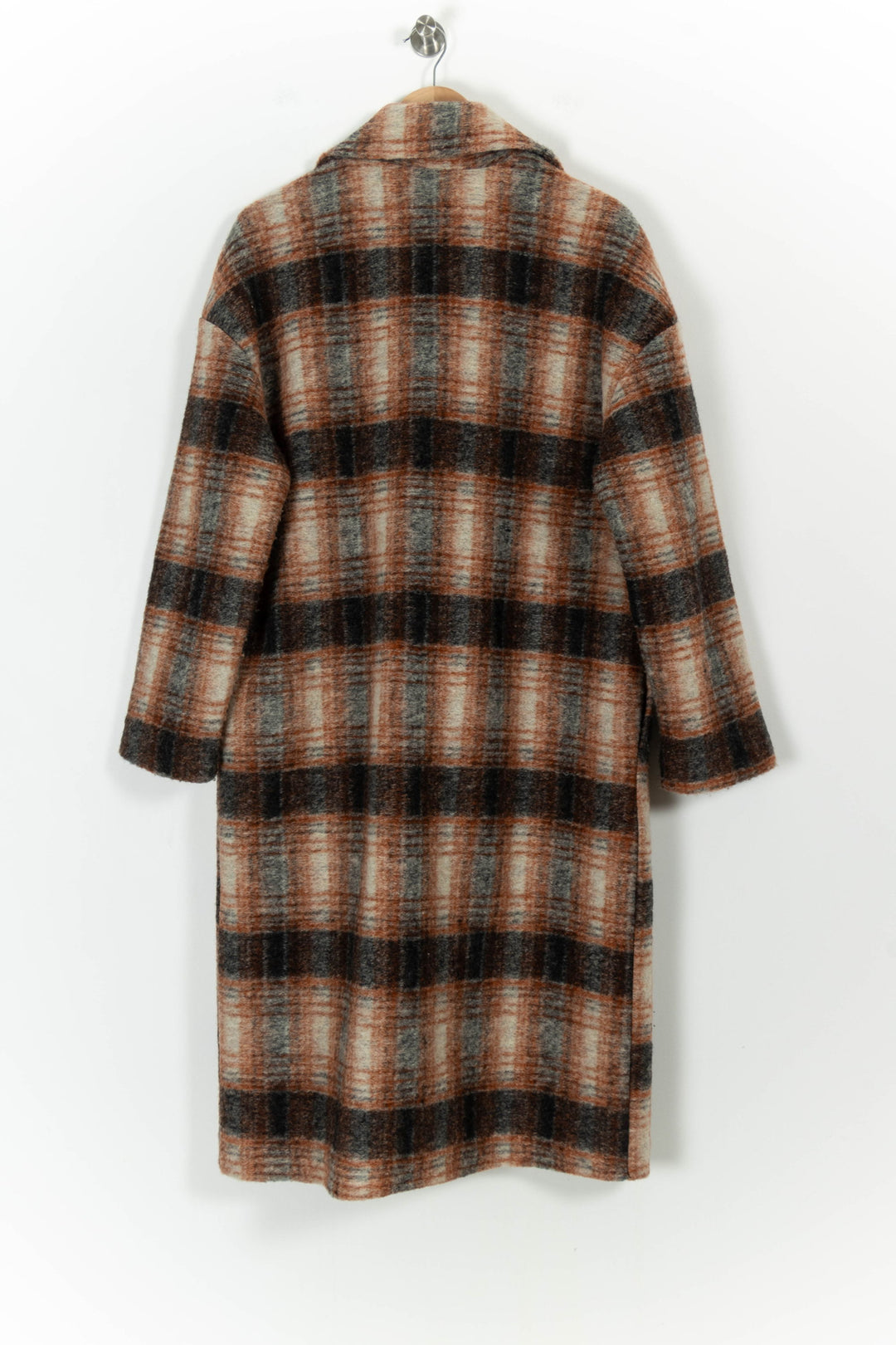 Manteau à Carreaux Marron et Gris - Taille M/38 de la marque La Fée Maraboutée | PARAD103797 - Vendu par Paradigme - Image 4