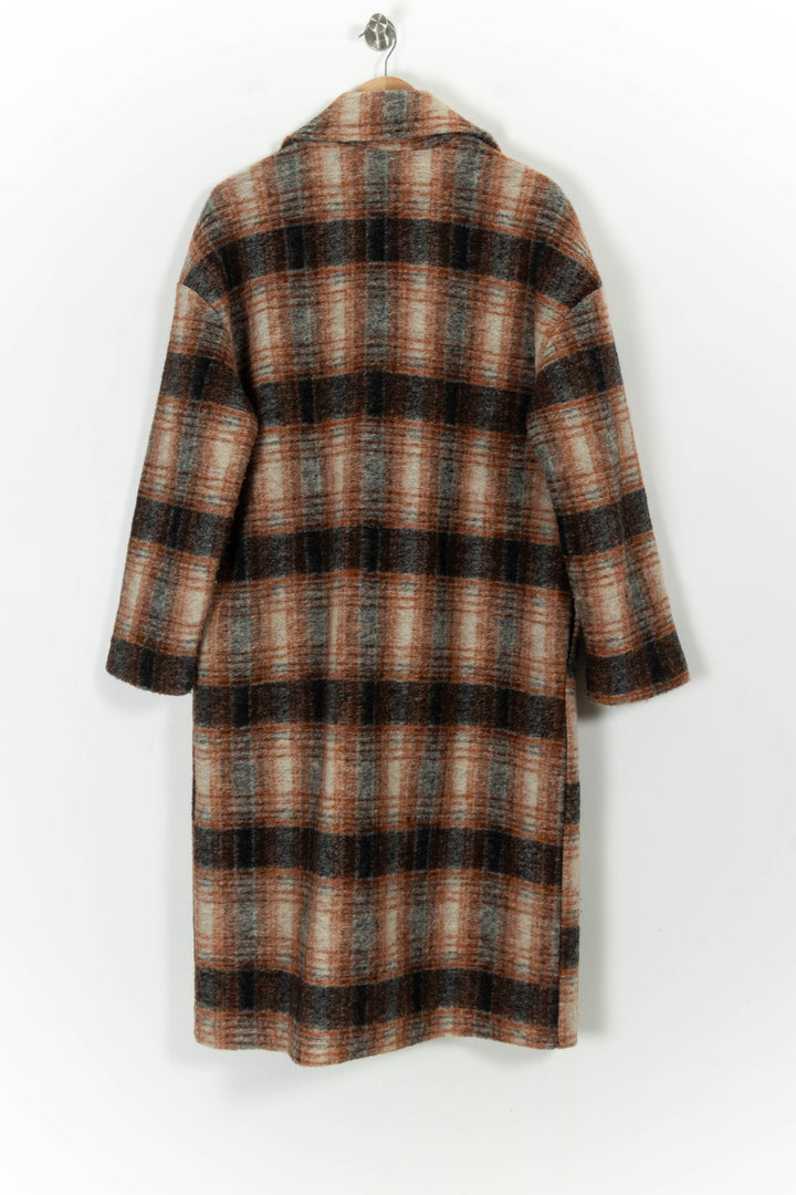 Manteau à Carreaux Marron et Gris - Taille M/38 de la marque La Fée Maraboutée | PARAD103797 - Vendu par Paradigme - Image 4