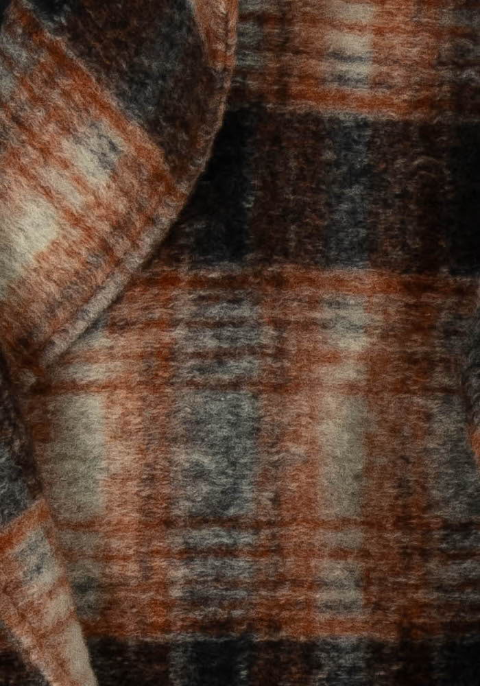 Manteau à Carreaux Marron et Gris - Taille M/38 de la marque La Fée Maraboutée | PARAD103797 - Vendu par Paradigme - Image 3