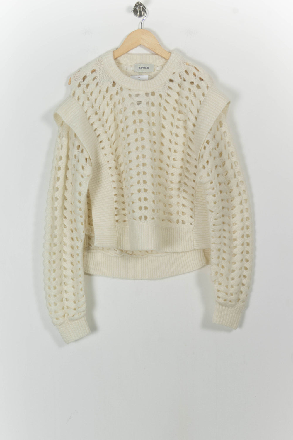 Pull Ajouré Beige - Taille L/40 de la marque Sessùn | PARAD103806 - Vendu par Paradigme - Image 2