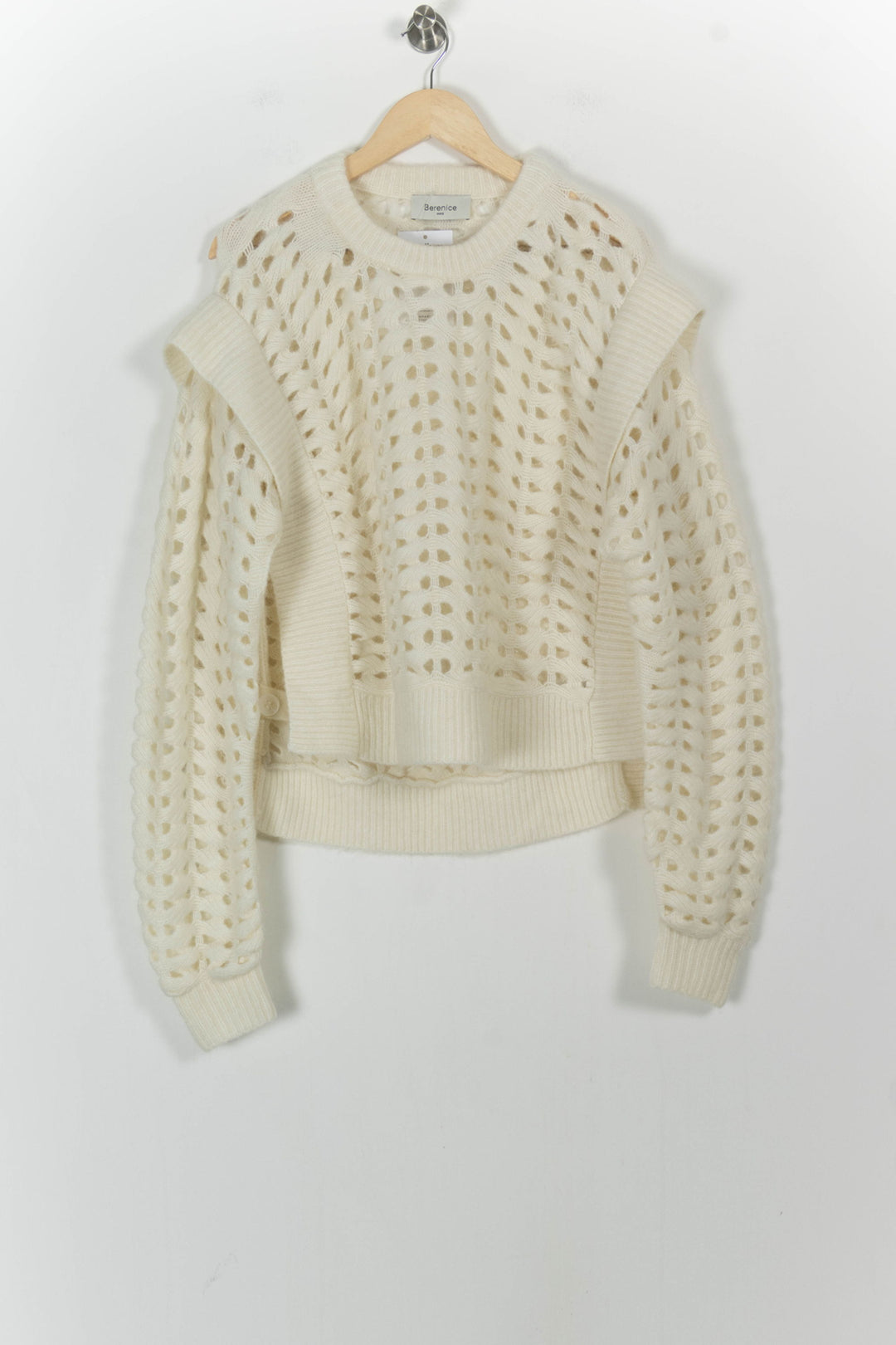 Pull Ajouré Beige - Taille L/40 de la marque Sessùn | PARAD103806 - Vendu par Paradigme - Image 2