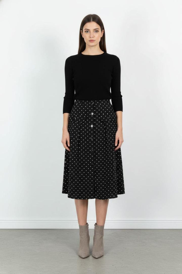 Jupe Noire à Pois Blancs - Taille S/36 de la marque Petite Mendigote | PARAD103807 - Vendu par Paradigme - Image 1
