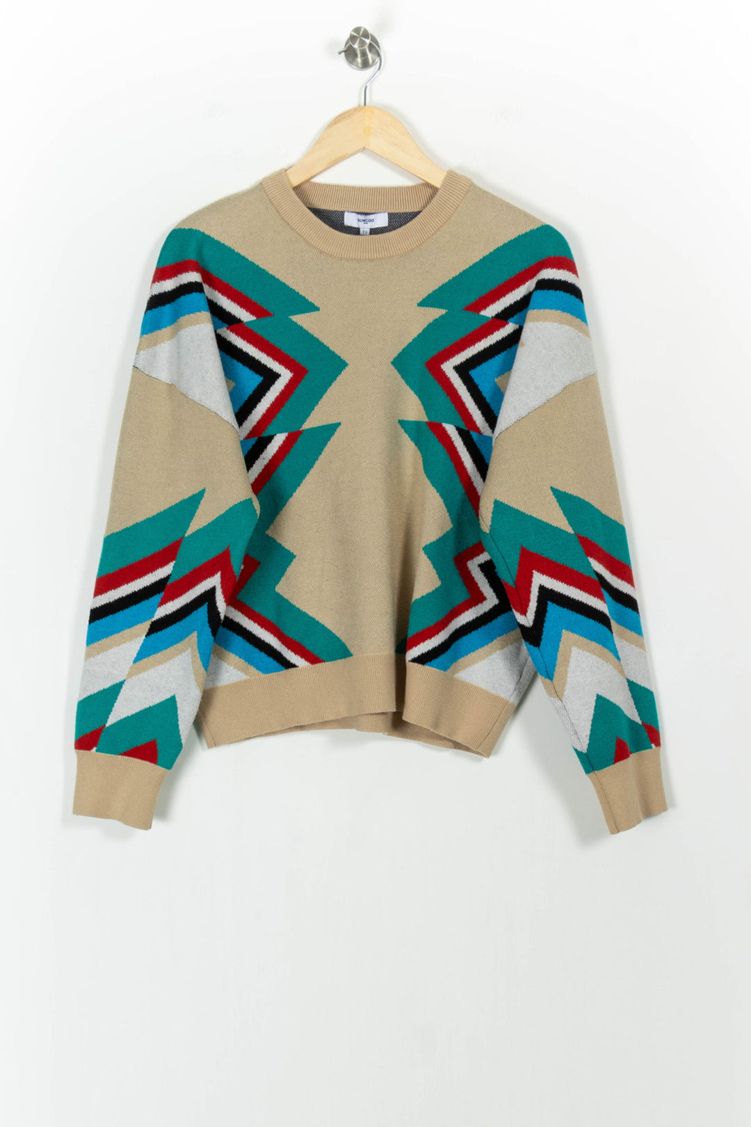 Pull Beige et Vert - Taille L/40 de la marque Suncoo | PARAD103808 - Vendu par Paradigme - Image 2