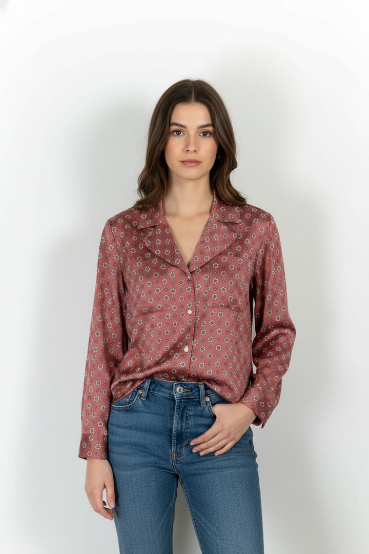 Chemise Rose et Blanche - Taille L/40 de la marque Claudie Pierlot | PARAD103811 - Vendu par Paradigme - Image 1