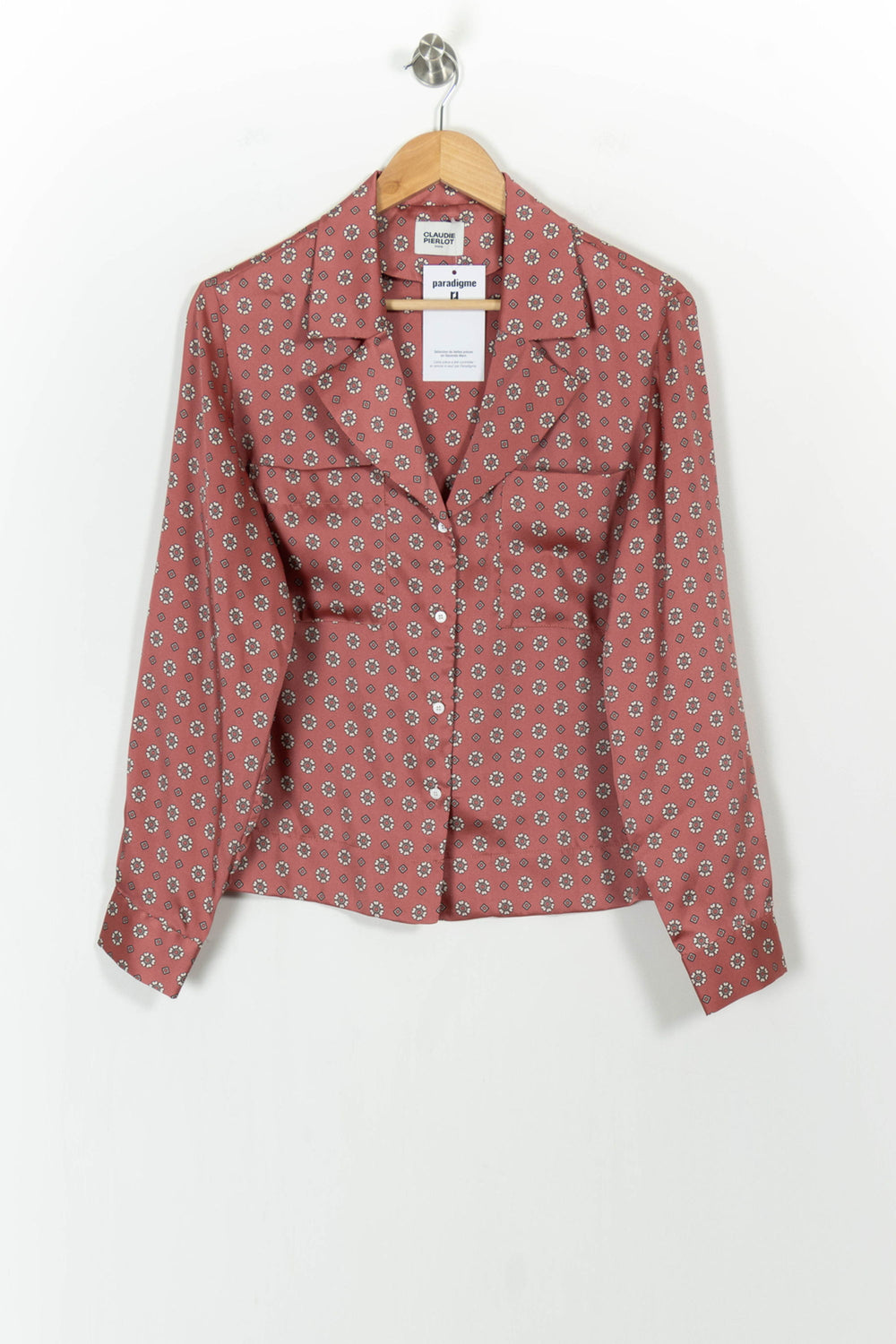 Chemise Rose et Blanche - Taille L/40 de la marque Claudie Pierlot | PARAD103811 - Vendu par Paradigme - Image 2