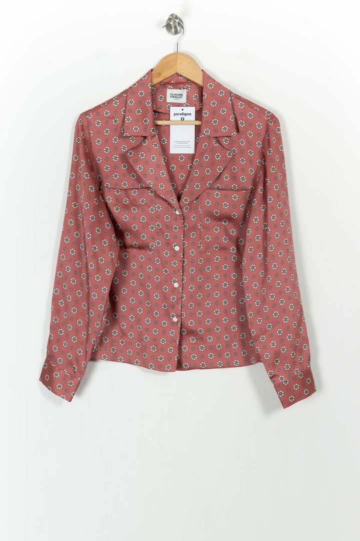 Chemise Rose et Blanche - Taille L/40 de la marque Claudie Pierlot | PARAD103811 - Vendu par Paradigme - Image 2