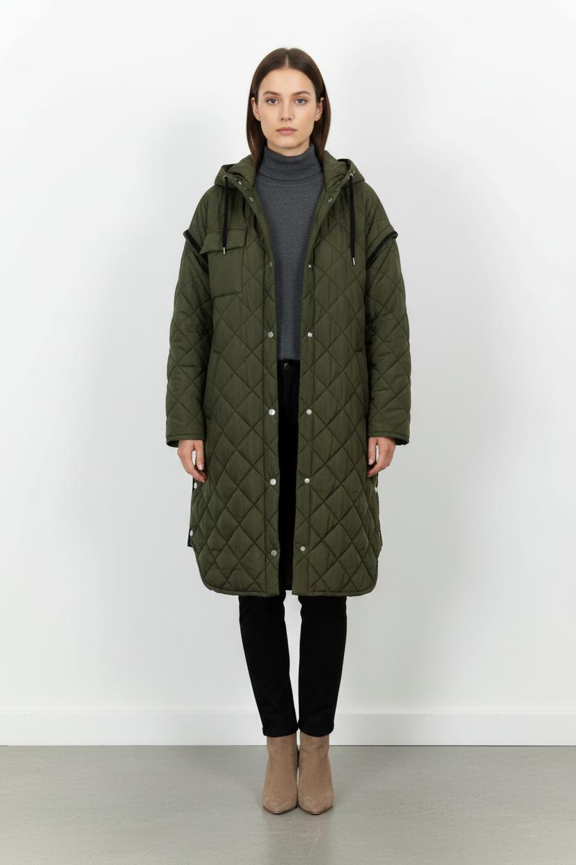 Manteau Matelassé Vert - Taille XS/34 de la marque Bérénice | PARAD103812 - Vendu par Paradigme - Image 1