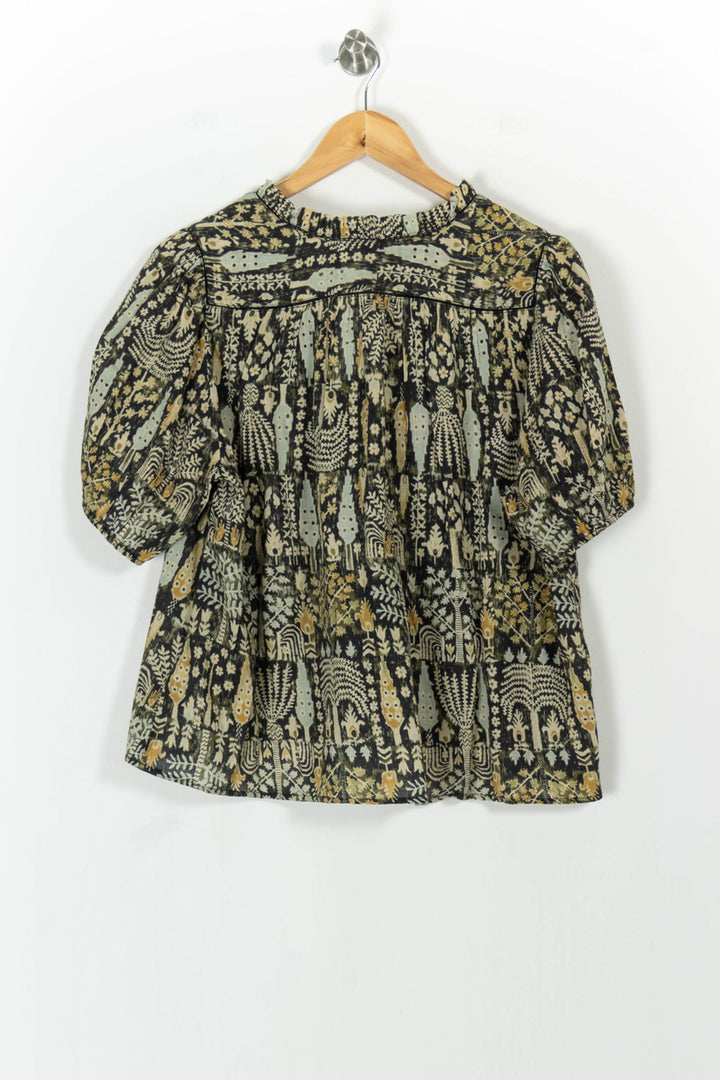 Blouse Verte et Noire - Taille L/40 de la marque ba&sh | PARAD103814 - Vendu par Paradigme - Image 4