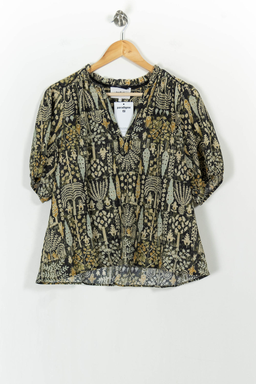 Blouse Verte et Noire - Taille L/40 de la marque ba&sh | PARAD103814 - Vendu par Paradigme - Image 2