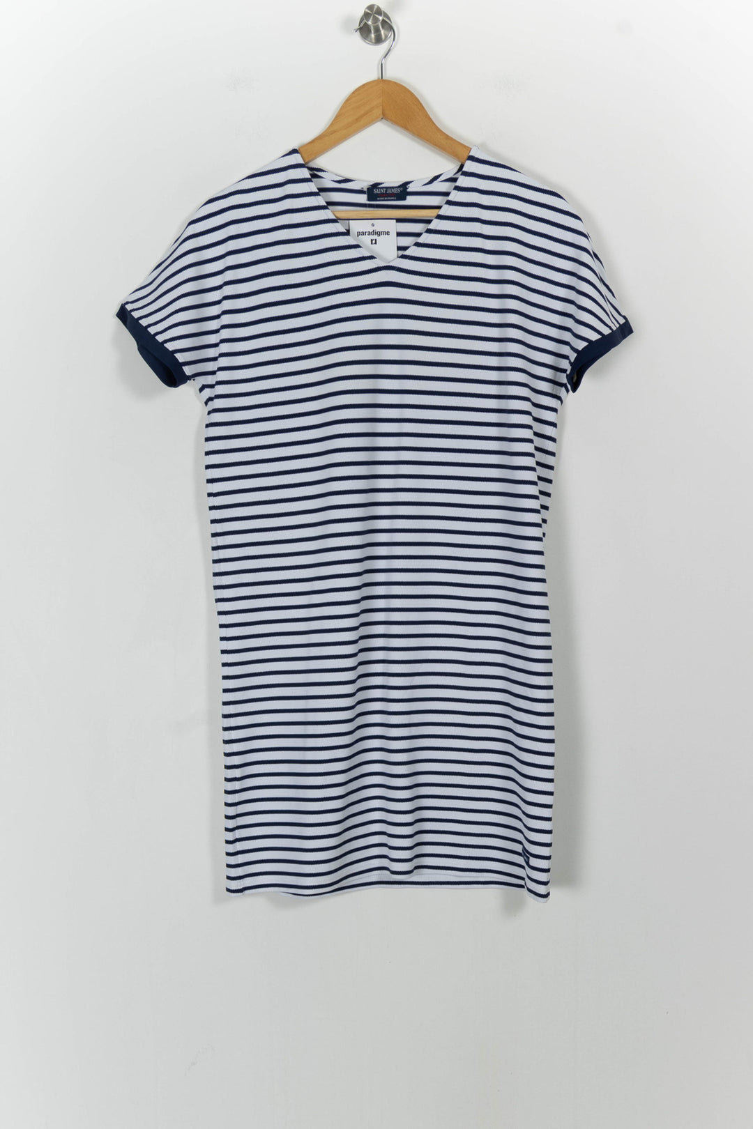 Robe Courte Rayée Blanche et Bleue - Taille XL/42 de la marque Saint James | PARAD103822 - Vendu par Paradigme - Image 2