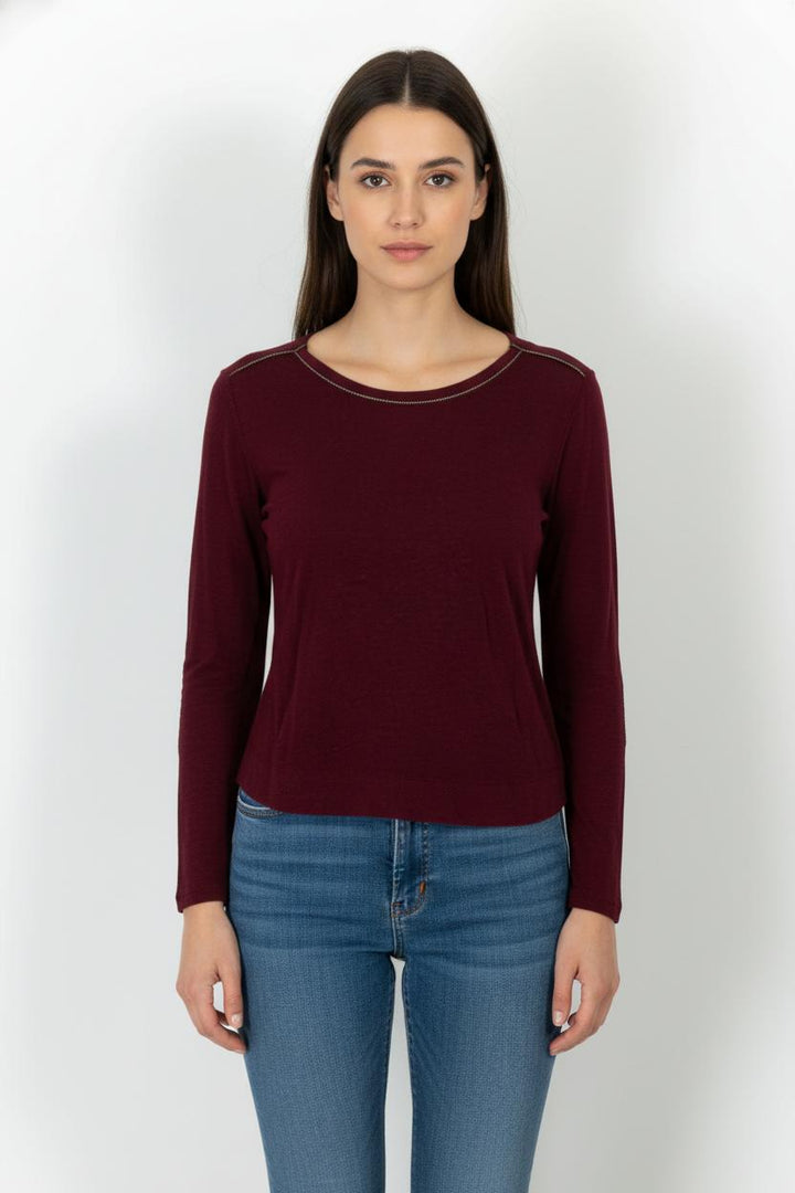 T-shirt Manches Longues Bordeaux - Taille M/38 de la marque Ekyog | PARAD103824 - Vendu par Paradigme - Image 1