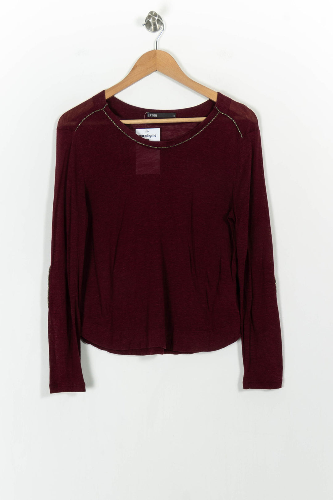 T-shirt Manches Longues Bordeaux - Taille M/38 de la marque Ekyog | PARAD103824 - Vendu par Paradigme - Image 2
