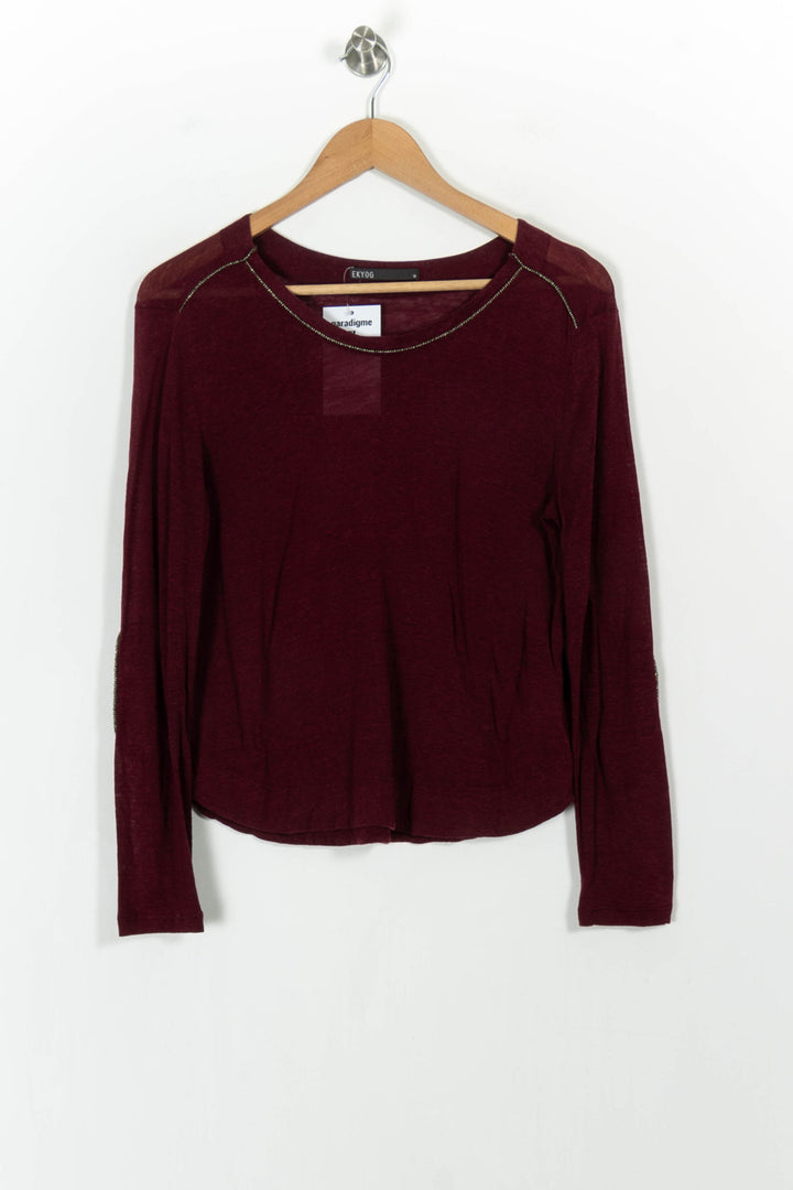 T-shirt Manches Longues Bordeaux - Taille M/38 de la marque Ekyog | PARAD103824 - Vendu par Paradigme - Image 2