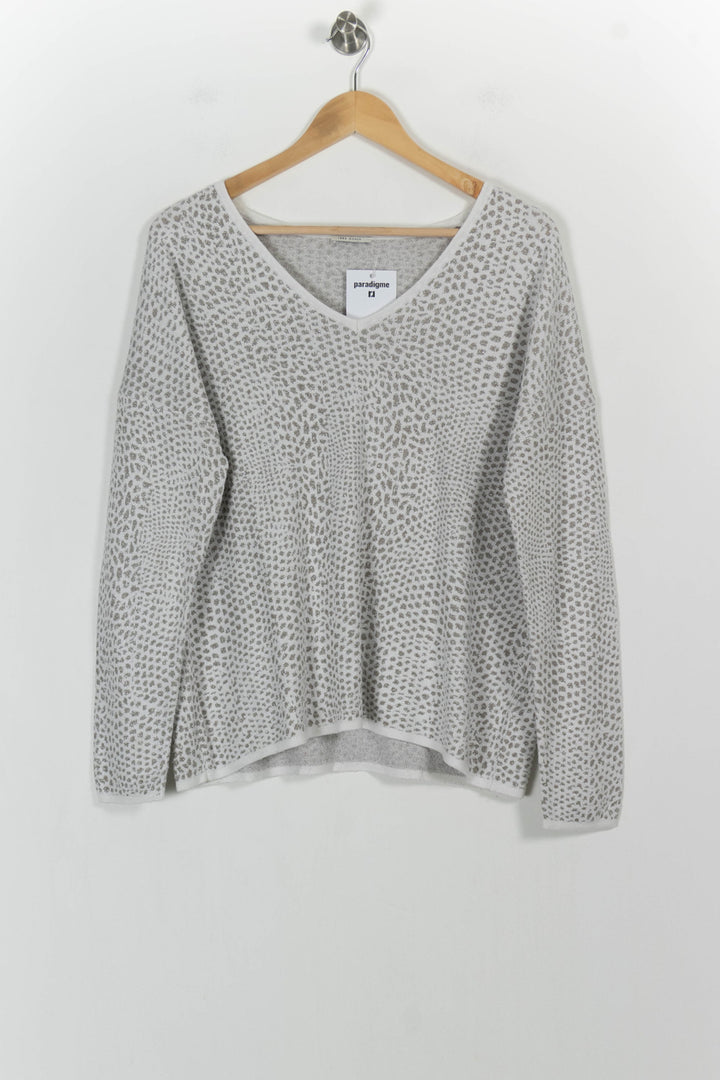 Pull Gris et Blanc - Taille L/40 de la marque IKKS | PARAD103838 - Vendu par Paradigme - Image 2
