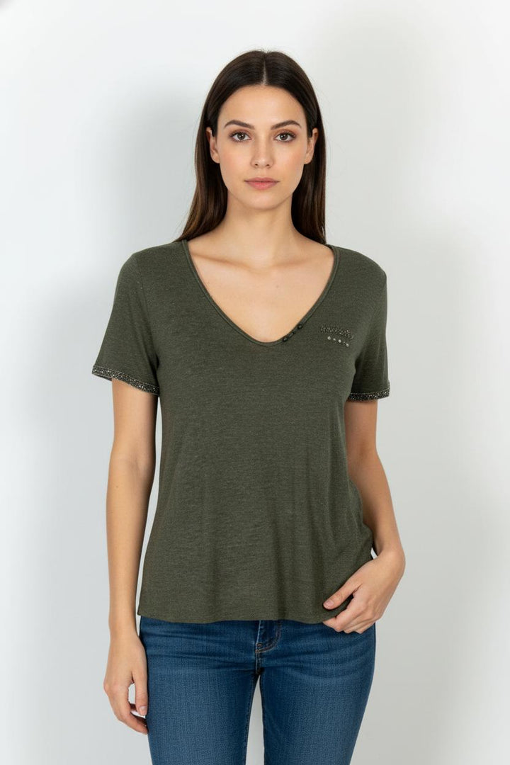 Tee-shirt Vert - Taille XL/42 de la marque IKKS | PARAD103845 - Vendu par Paradigme - Image 1