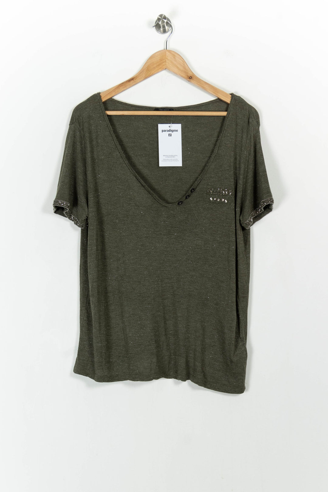 Tee-shirt Vert - Taille XL/42 de la marque IKKS | PARAD103845 - Vendu par Paradigme - Image 2