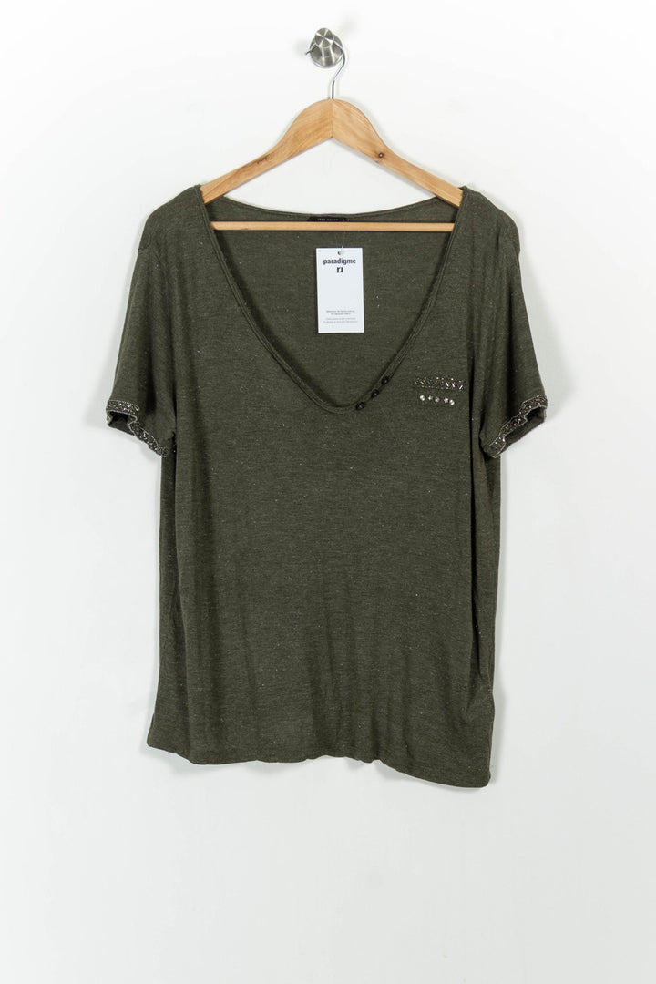 Tee-shirt Vert - Taille XL/42 de la marque IKKS | PARAD103845 - Vendu par Paradigme - Image 2