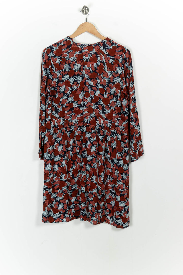 Robe Fleurie Bordeaux et Bleu - Taille L/40 de la marque Des petits hauts | PARAD103849 - Vendu par Paradigme - Image 4