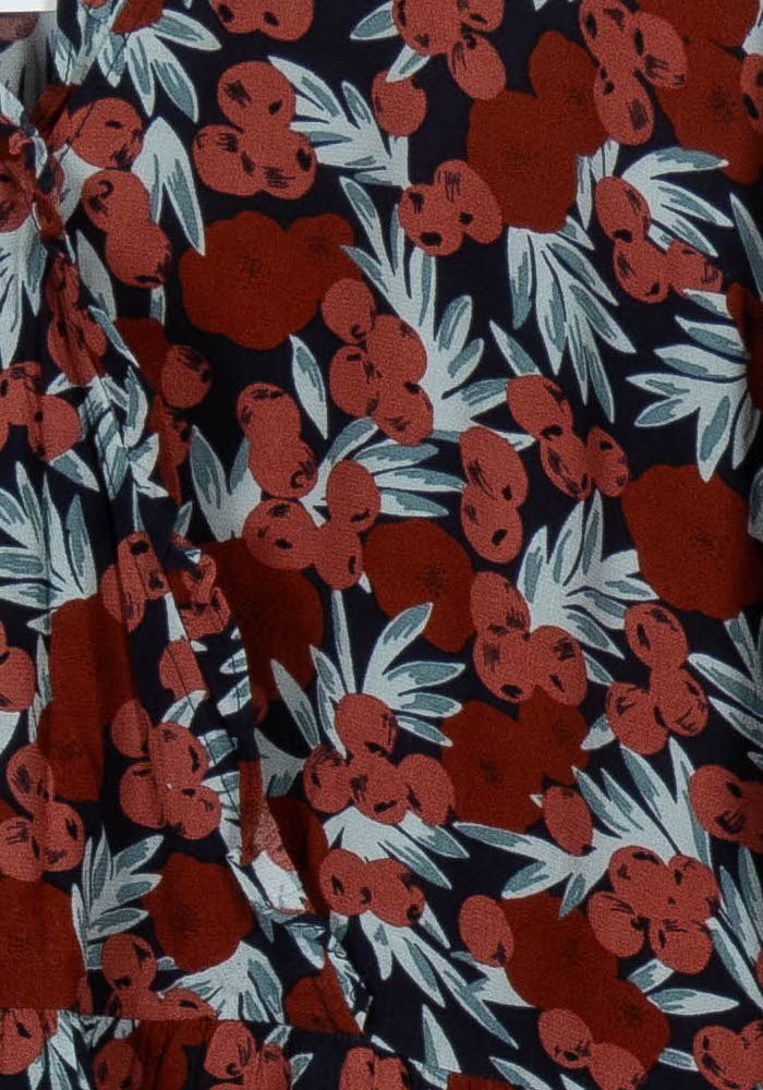 Robe Fleurie Bordeaux et Bleu - Taille L/40 de la marque Des petits hauts | PARAD103849 - Vendu par Paradigme - Image 3