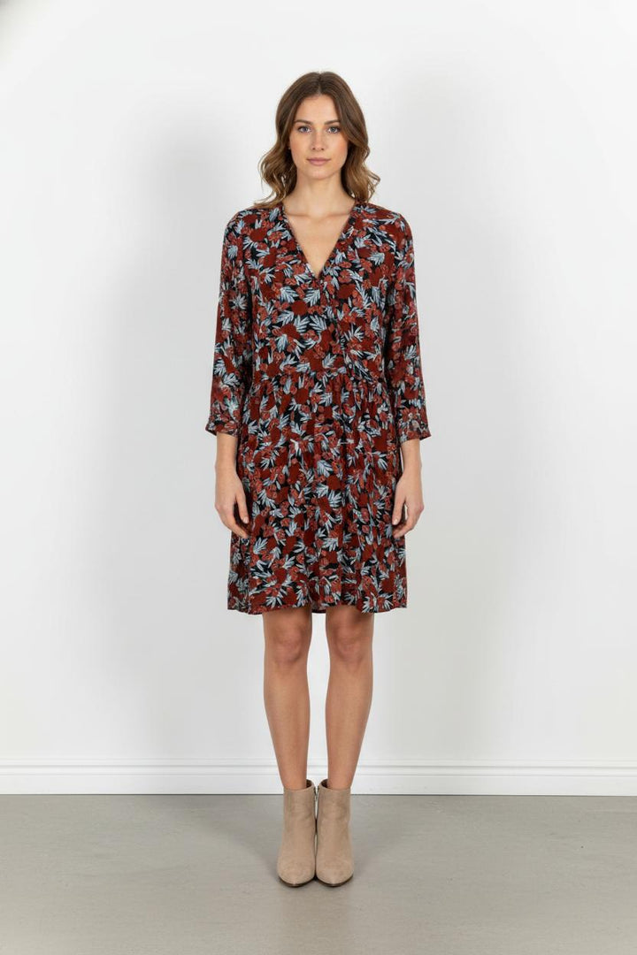 Robe Fleurie Bordeaux et Bleu - Taille L/40 de la marque Des petits hauts | PARAD103849 - Vendu par Paradigme - Image 1