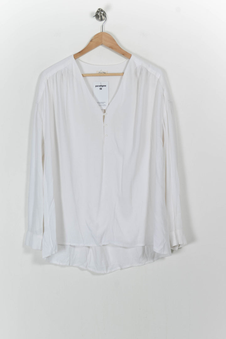 Blouse Blanche - Taille M/38 de la marque American Vintage | PARAD103850 - Vendu par Paradigme - Image 2