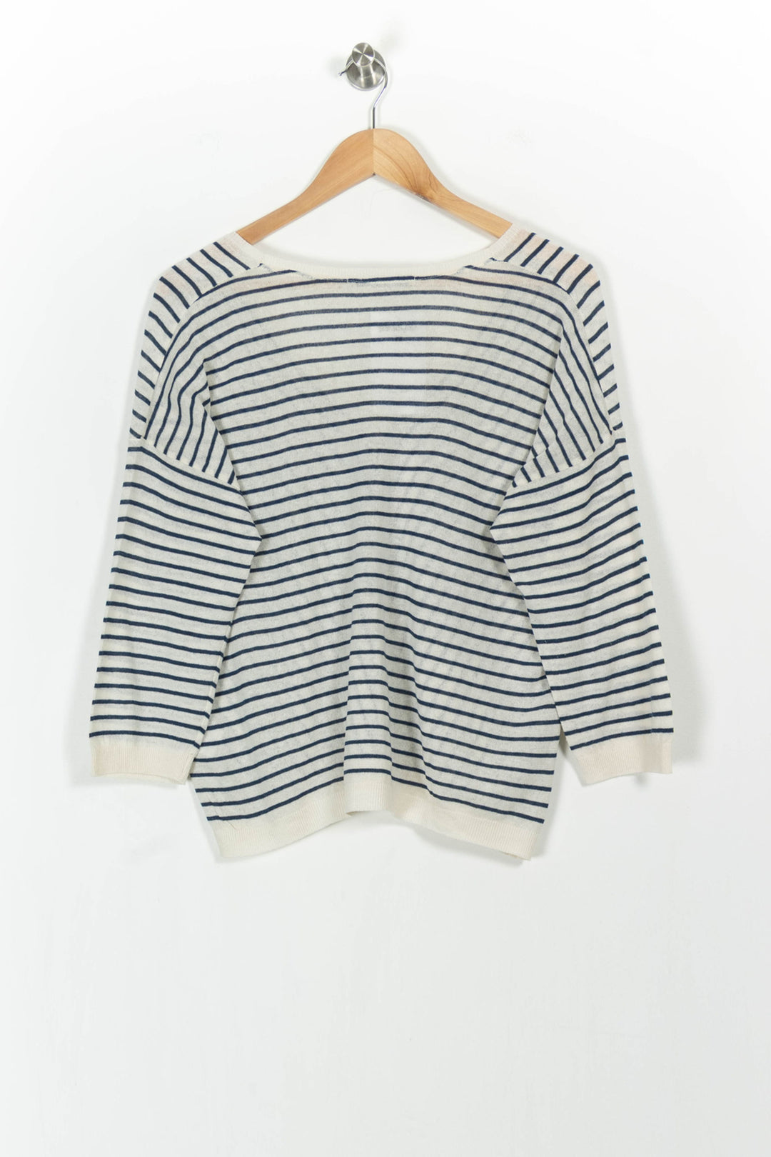 Pull Rayé Écru et Bleu - Taille L/40 de la marque La Fée Maraboutée | PARAD103855 - Vendu par Paradigme - Image 4